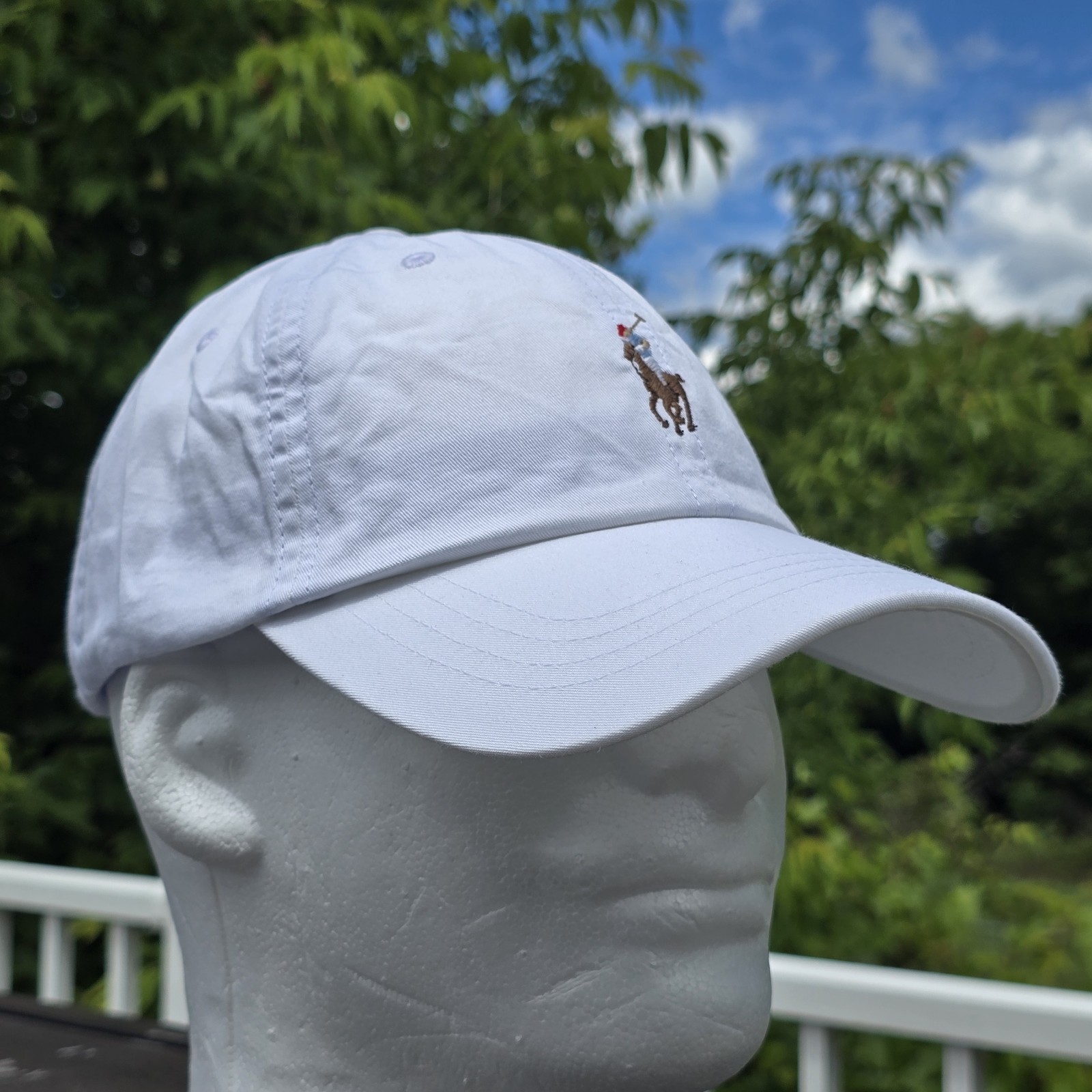 Polo Ralph Lauren Cotton Chino Twill Adjustable Leather Strap Ball Cap White