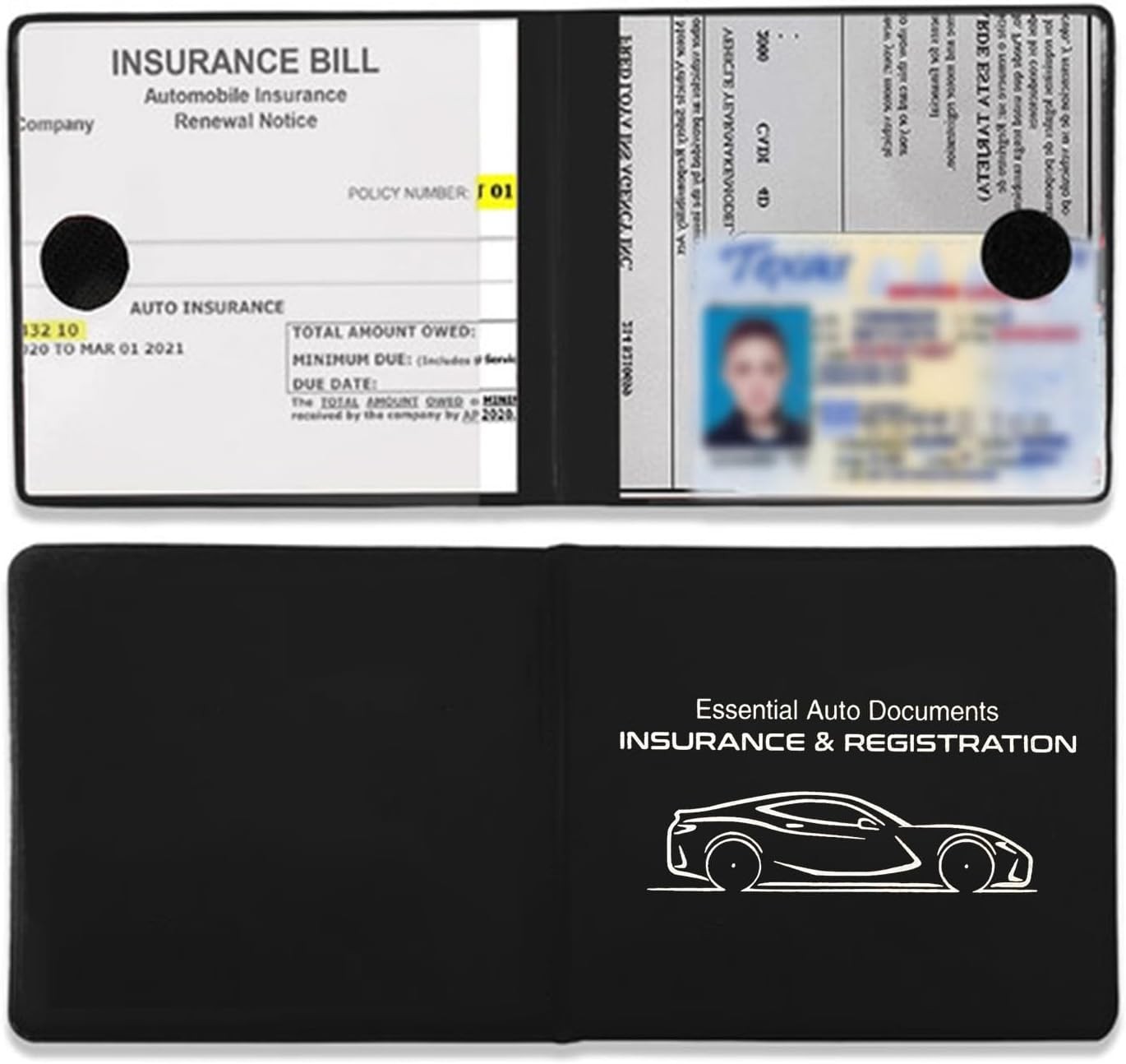 2PCS Car Registration and Insurance Card Holder, 10.6”×4.8” Essential Auto