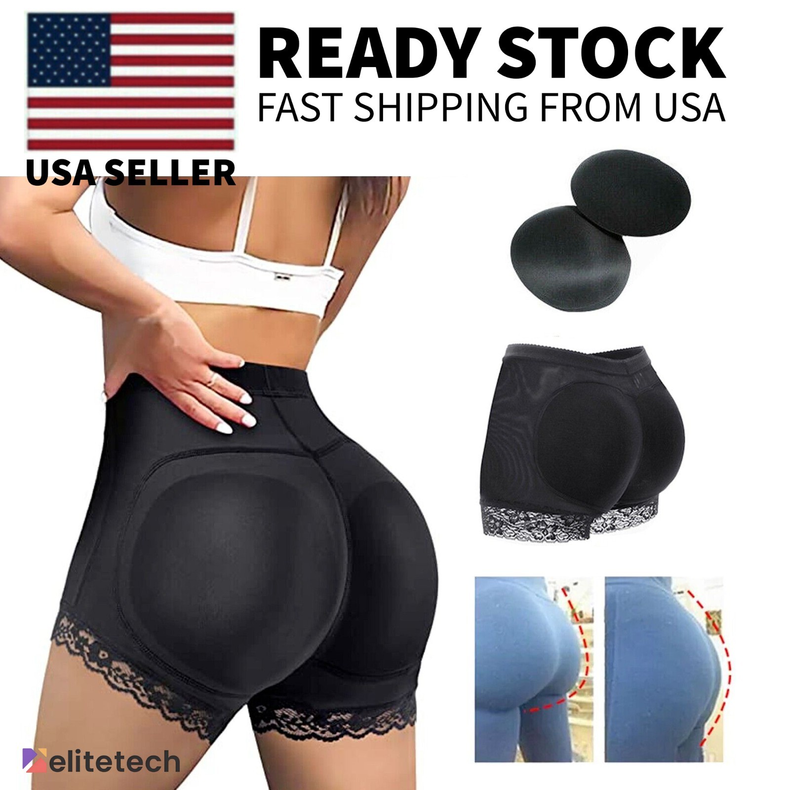 Booty Shaper Padded Underwear Panty Women’s FAKE ASS Butt Lifter & Hip Enhancer