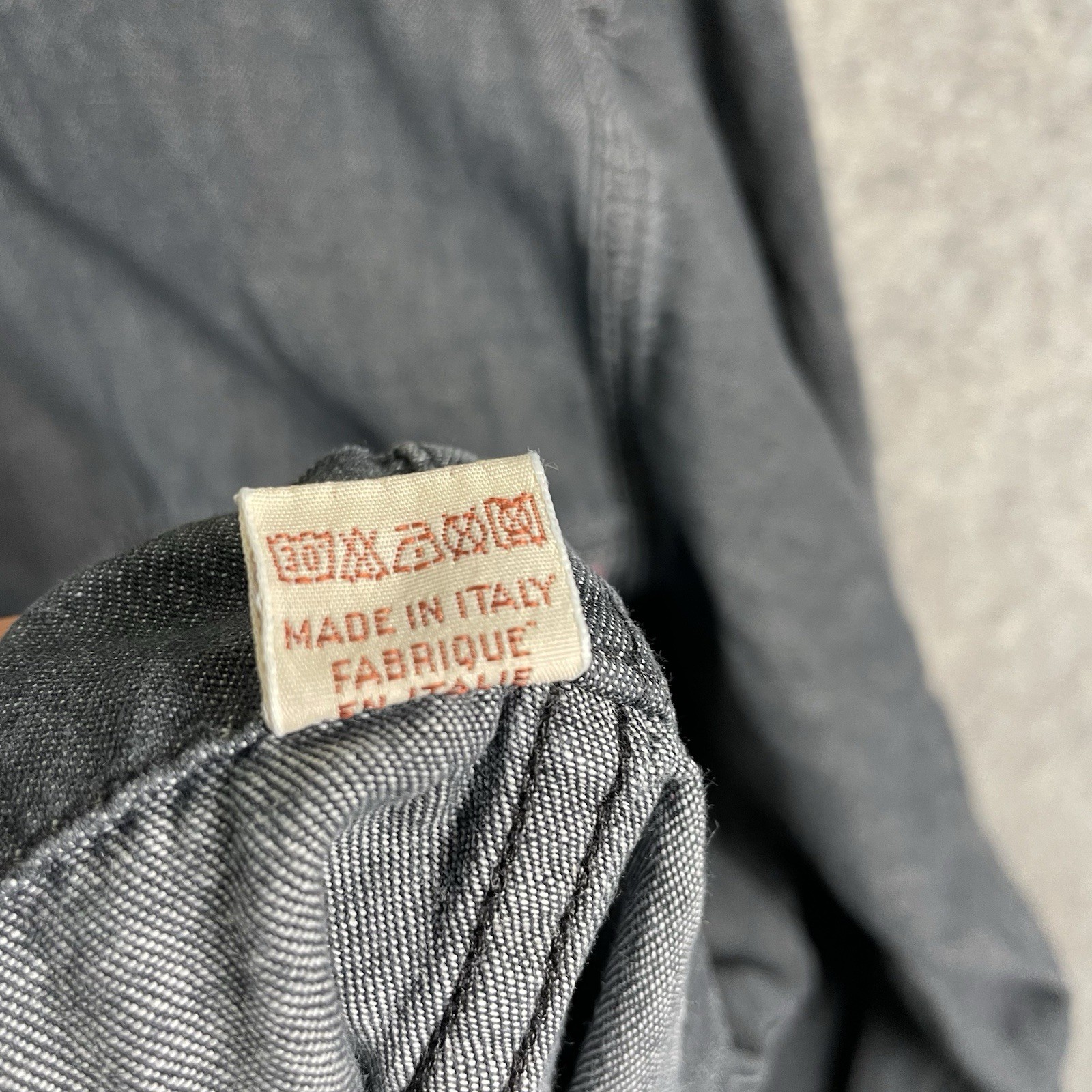Replay Denim Chore Jacket Mens Large Grey Multicolour Aztec Panel Button Up