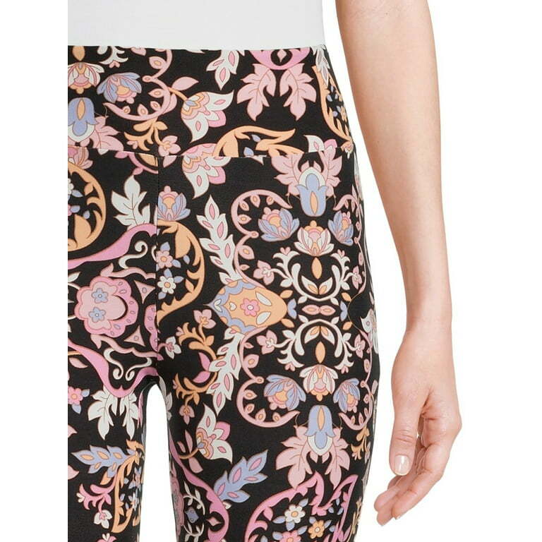 New No Boundaries Floral Paisley Knit Flare Pants Juniors Women Many Sizes