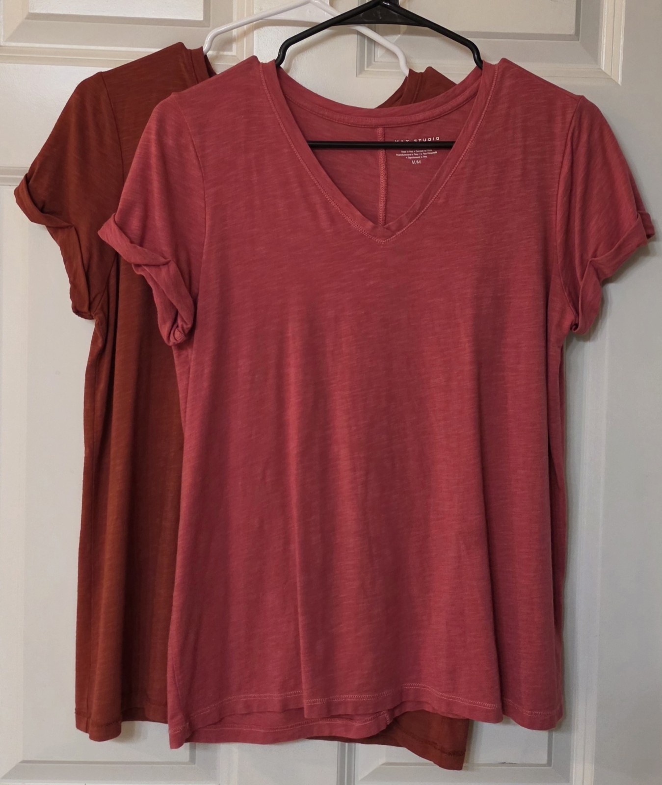 Max Studio 2 Women’s M Favorite Tees Coral/Burnt Orange Lightweight Set Of 2