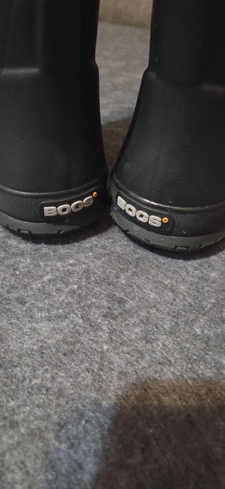 Bogs Rainboot Plush Kids Black Lined Pull-On Rain Boots US 4 EU 37