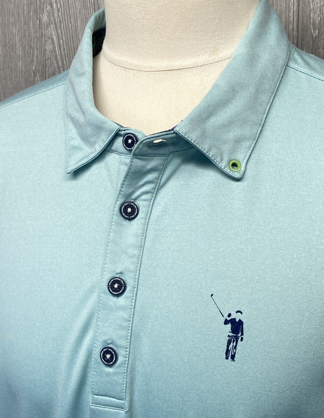 William Murray Men’s Green Golf Polo Shirt Logo Stretch Size Large