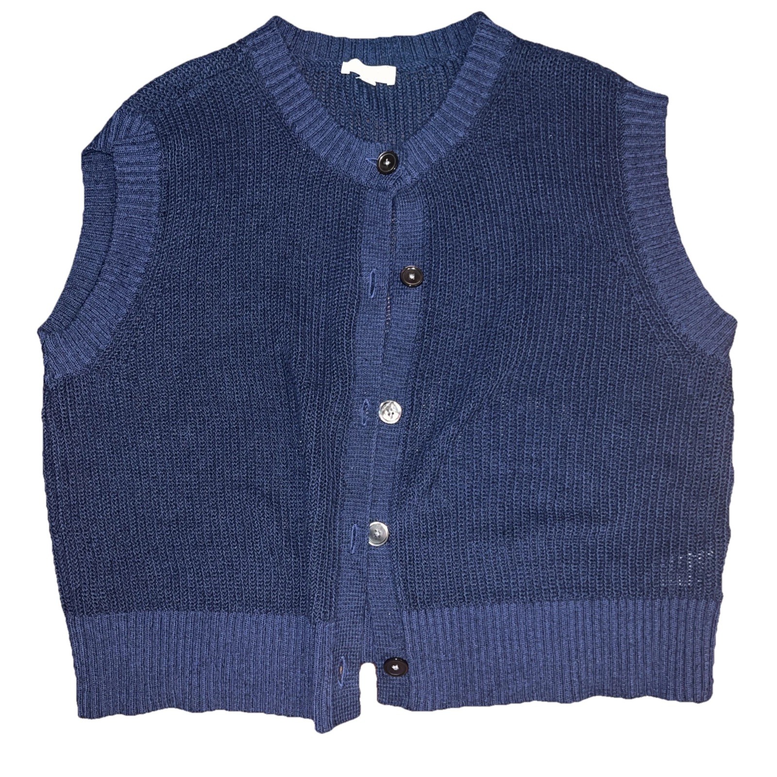 New Haven Well Within Organic Cotton Linen Sweater Vest Women’s Size Large