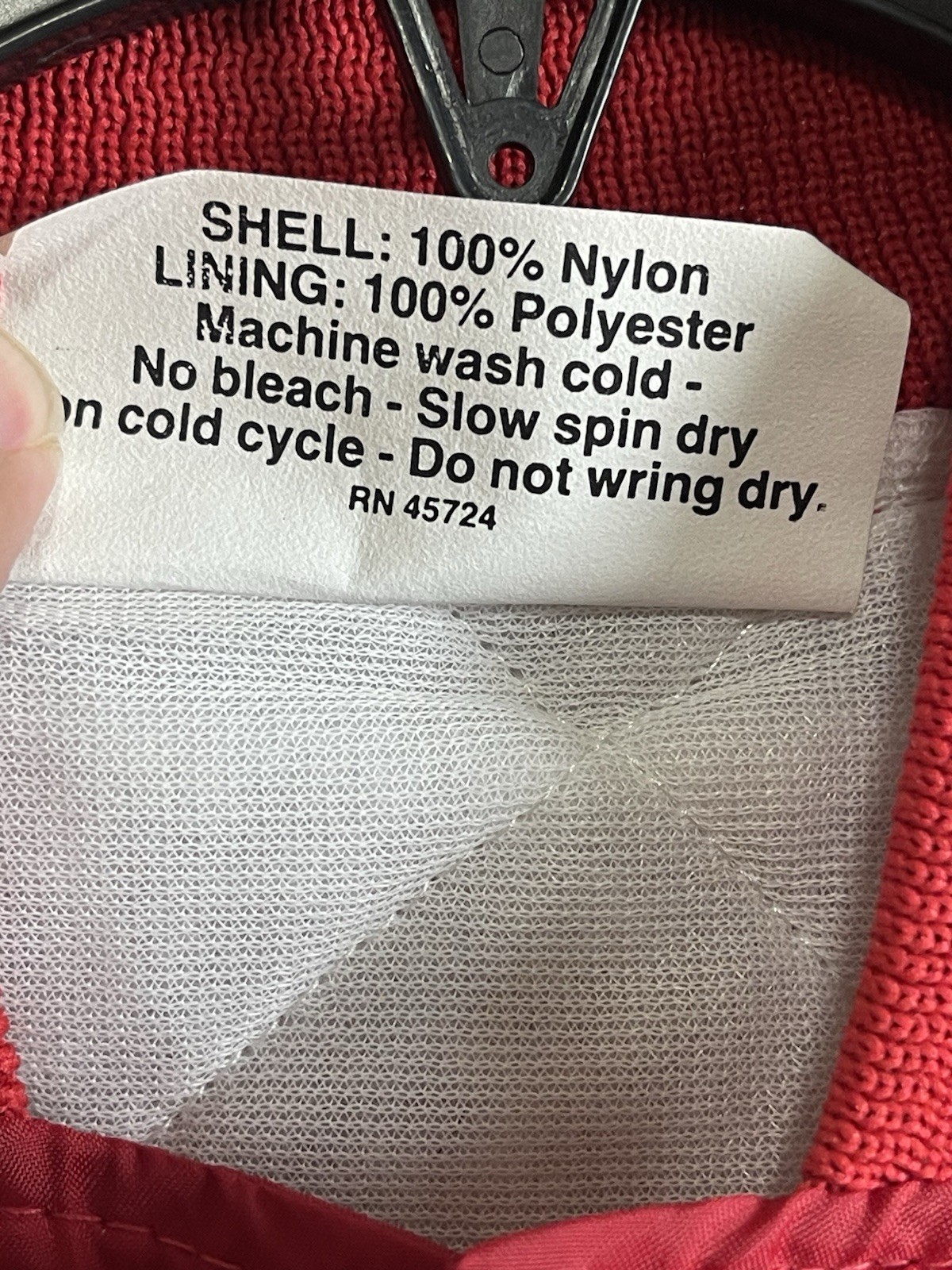 Vintage Button Up Nylon Satin Jacket made in the USA Adult Medium Red