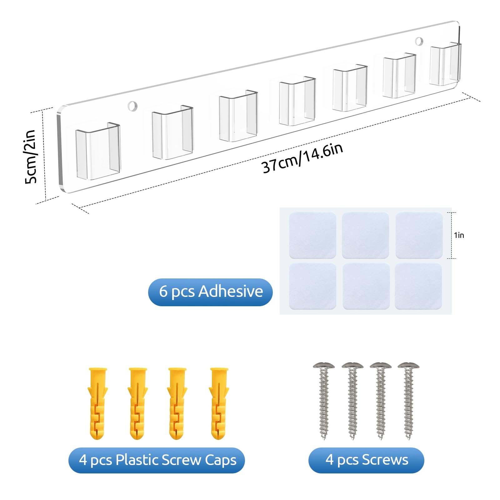 Meaocer Sunglasses Organizer 2 Pack, Wall Glasses Holder, Acrylic Clear