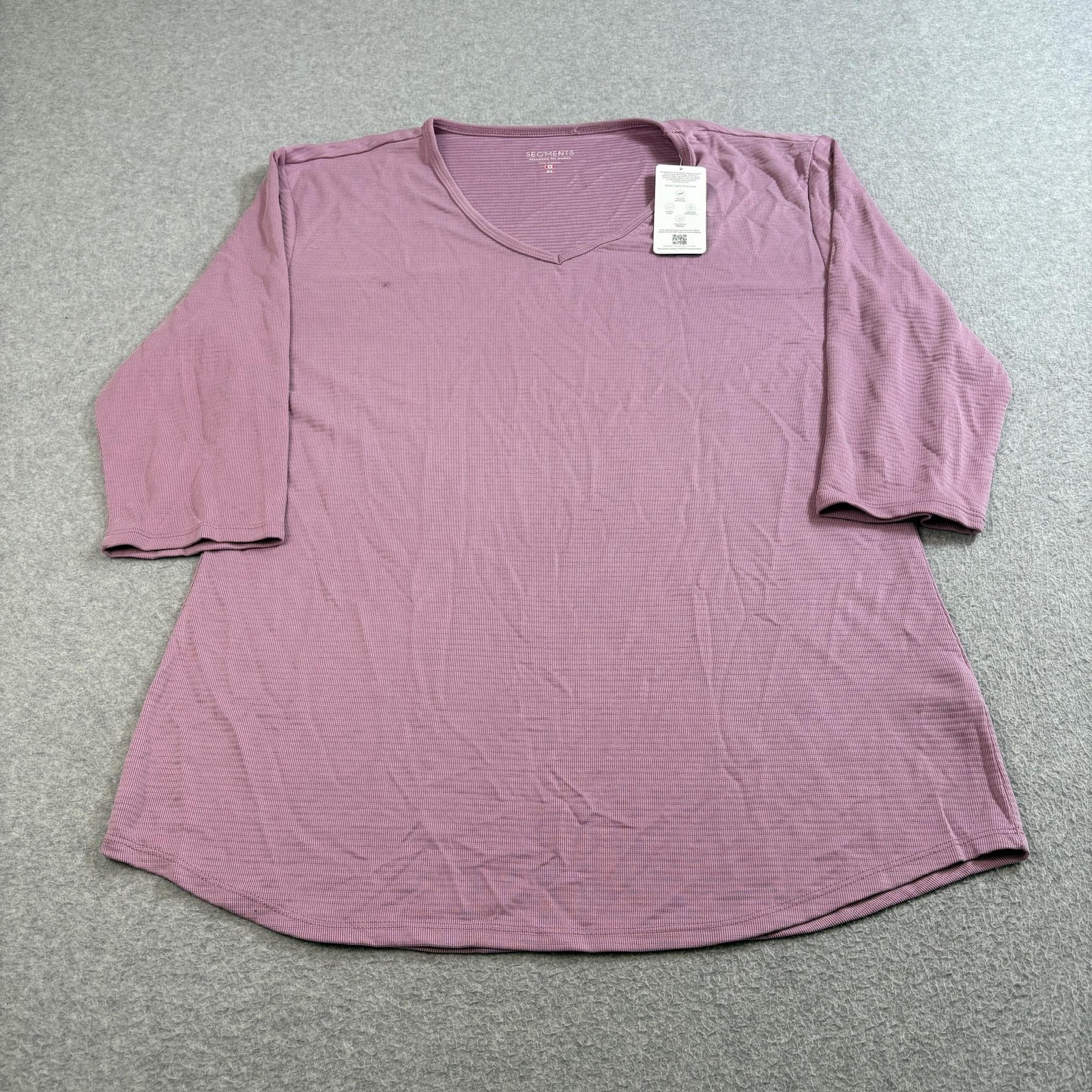 Segments Shirt Women XL Purple Tencel Modal 3/4 Sleeve Lightweight Canada Comfy