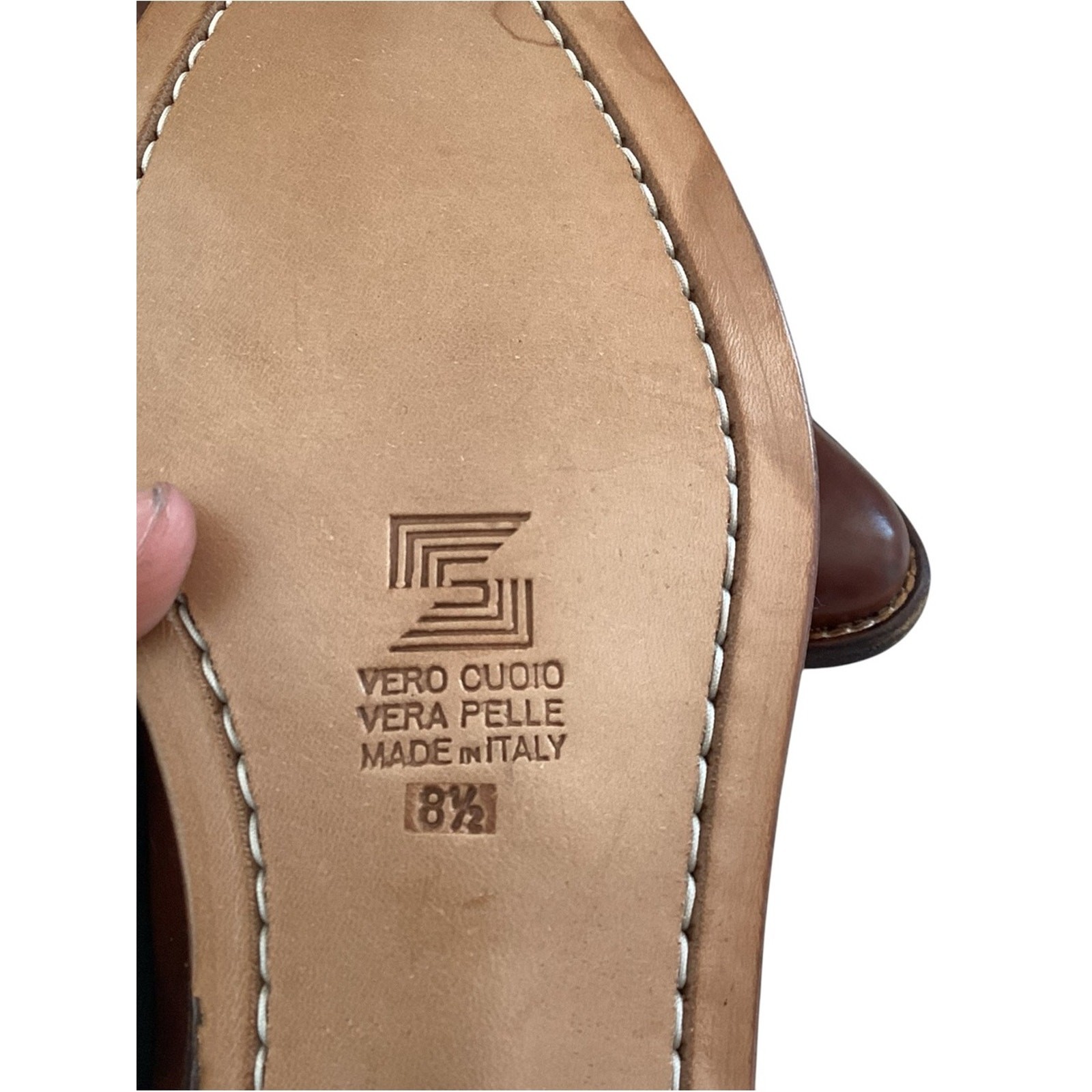 Vero Cuoio Vintage NEW Brown Leather Western Cowboy Boots Made in Italy