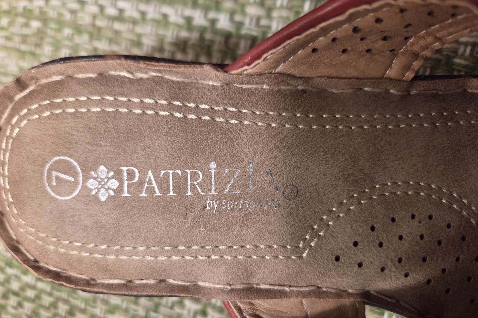 Patrizia by Spring Step “Shara” red wedge slide WOMENS SIZE 7 sandals.