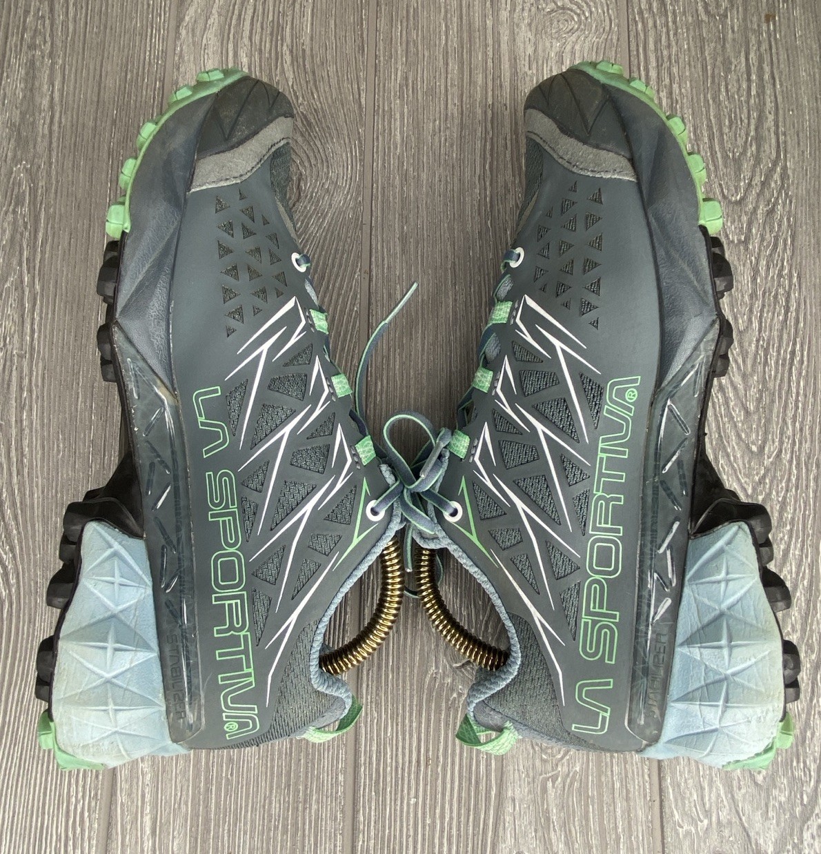 La Sportiva Akyra Women’s Trail Running Gray Mint Green Hiking Shoes Size 7.5