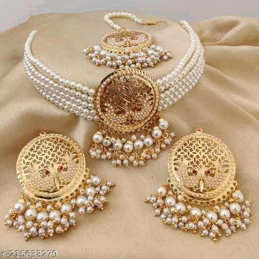 Indian Bollywood Gold Plated Kundan Choker Bridal Necklace Earrings Jewelry Set
