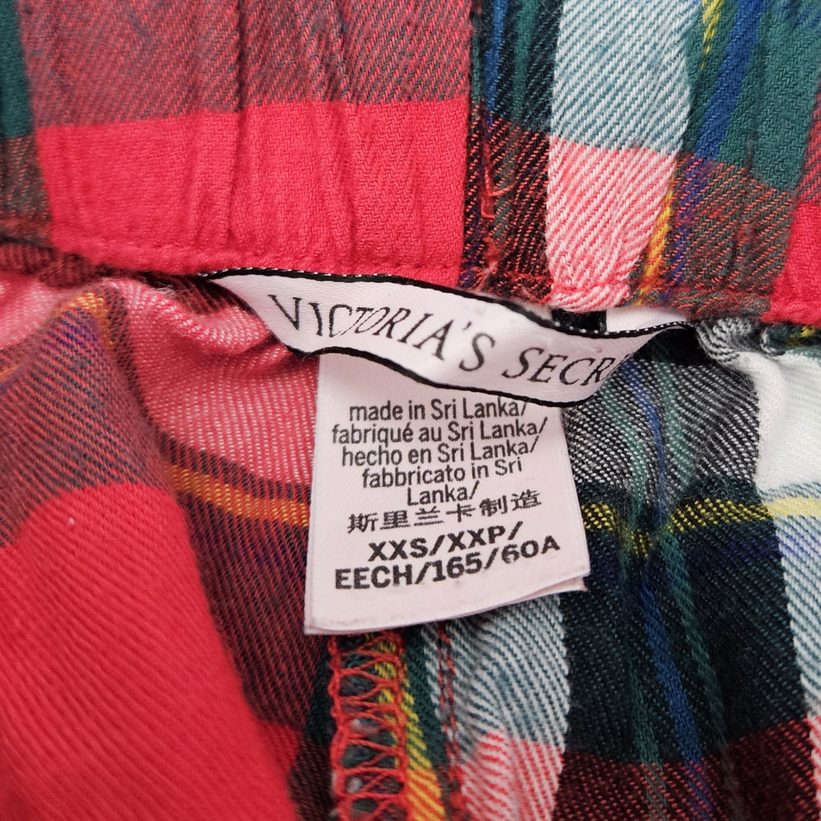 Victoria’s Secret Pajama Pants Size XXS Women’s Red Green Plaid Cotton Blend