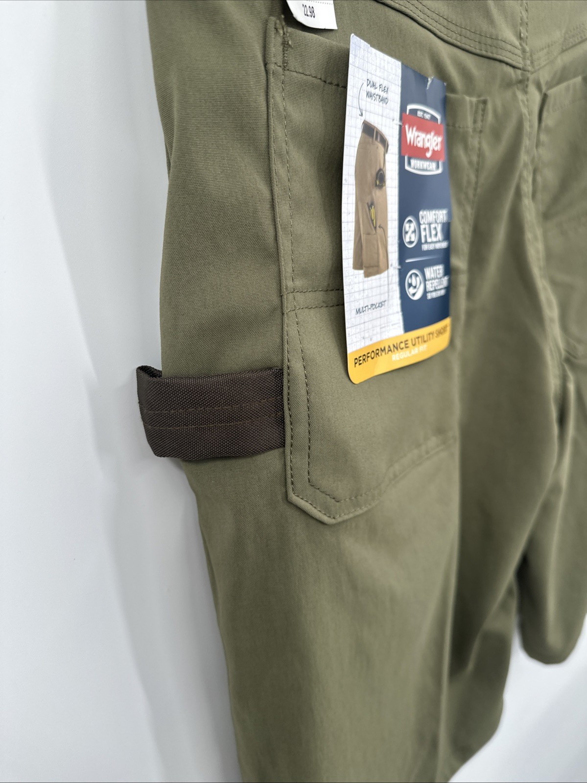 Wrangler Workwear Performance Utility Shorts Mens Green Work Comfort Flex