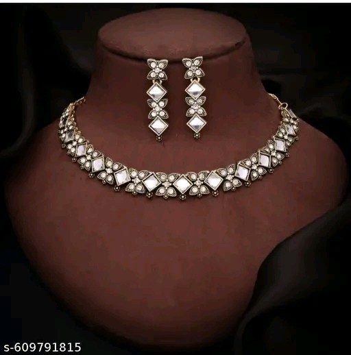 Indian Bollywood Gold Plated Kundan Choker Bridal Necklace Earrings Jewelry Set