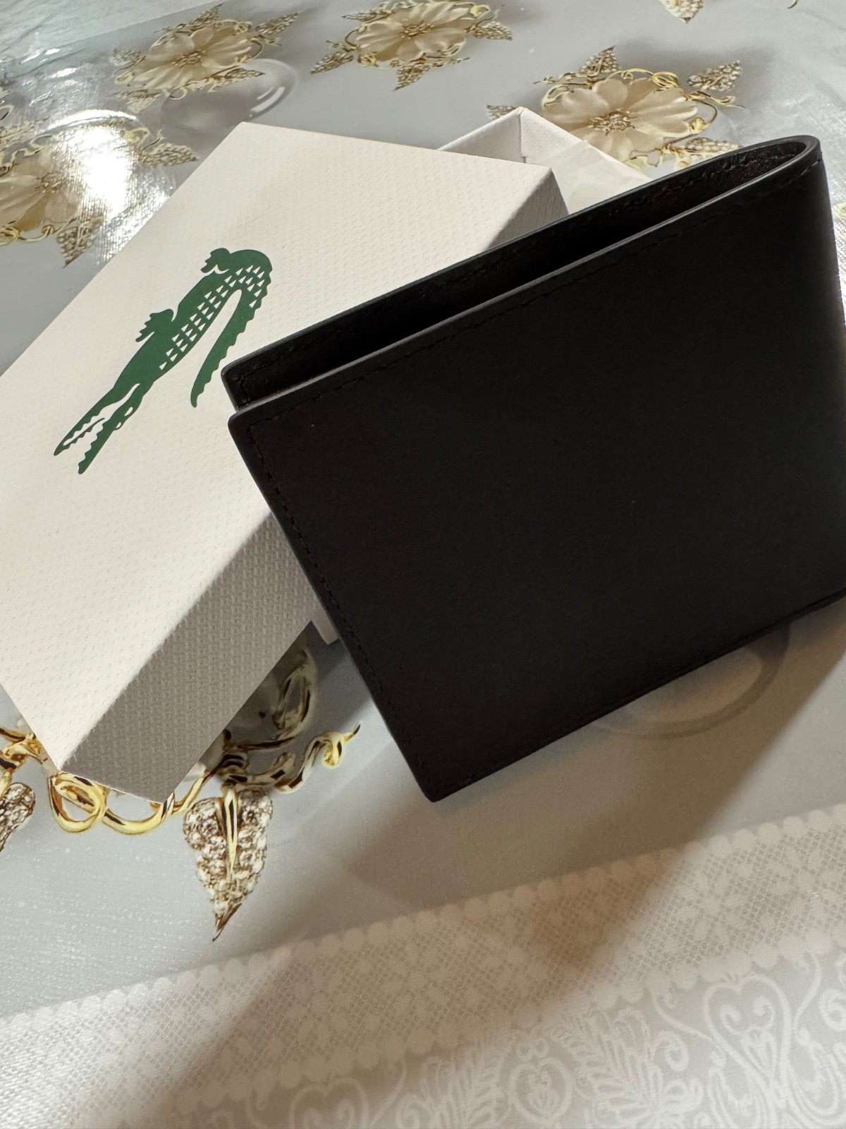 Men’s Black Genuine Leather Wallet Bifold Card Holder