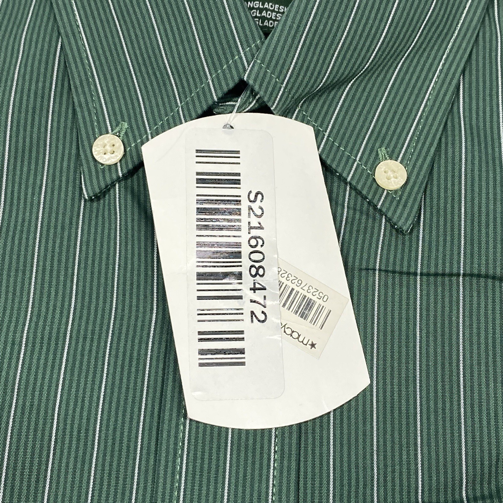 Antigua UM University Miami Shirt Mens Small Green Striped Button Down L/S