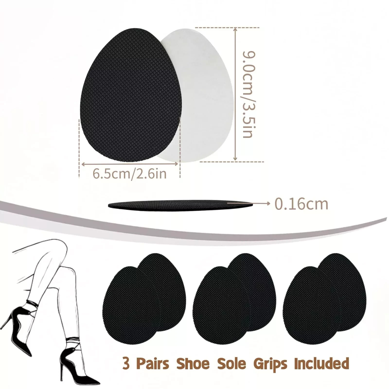 Non-Slip Shoes Pads, 6 Pcs Anti-Slip Shoe Grips on Bottom of Shoes