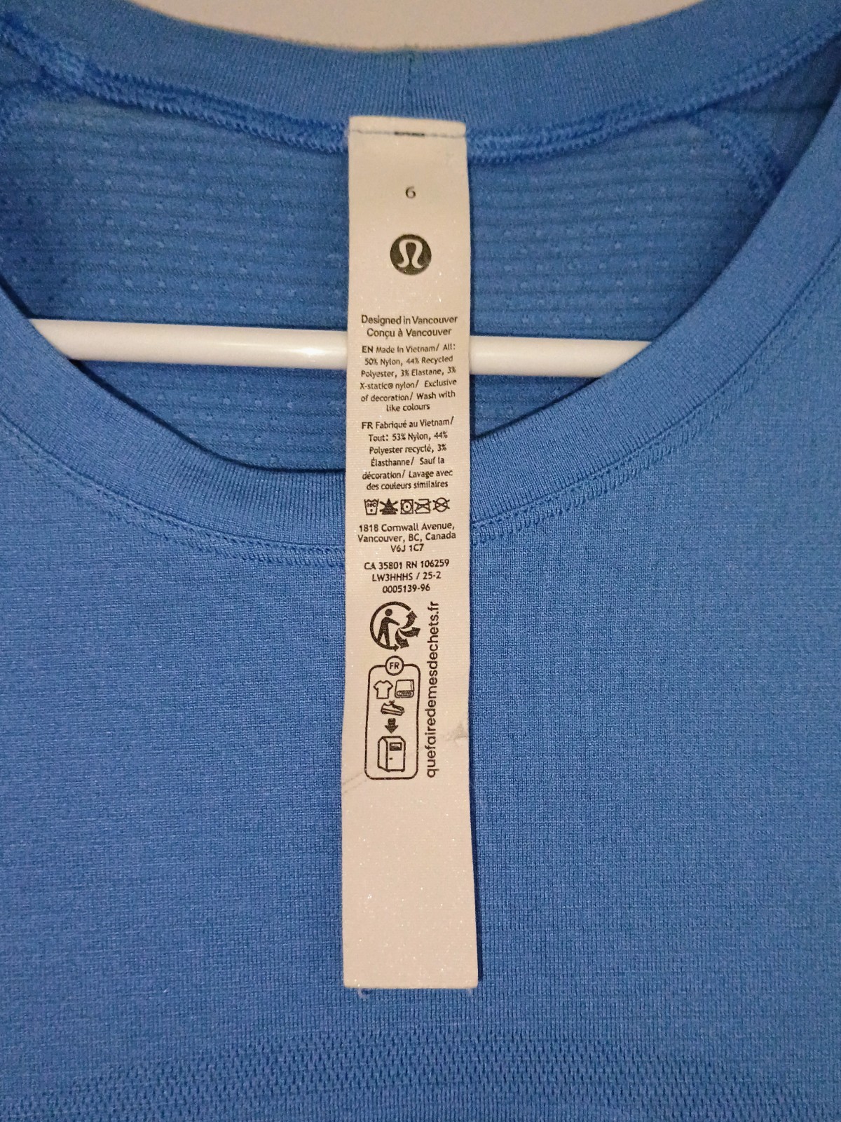 Lululemon Swiftly Tech Short Sleeve 2.0 Blue Size 6 Seamless Training Shirt EUC