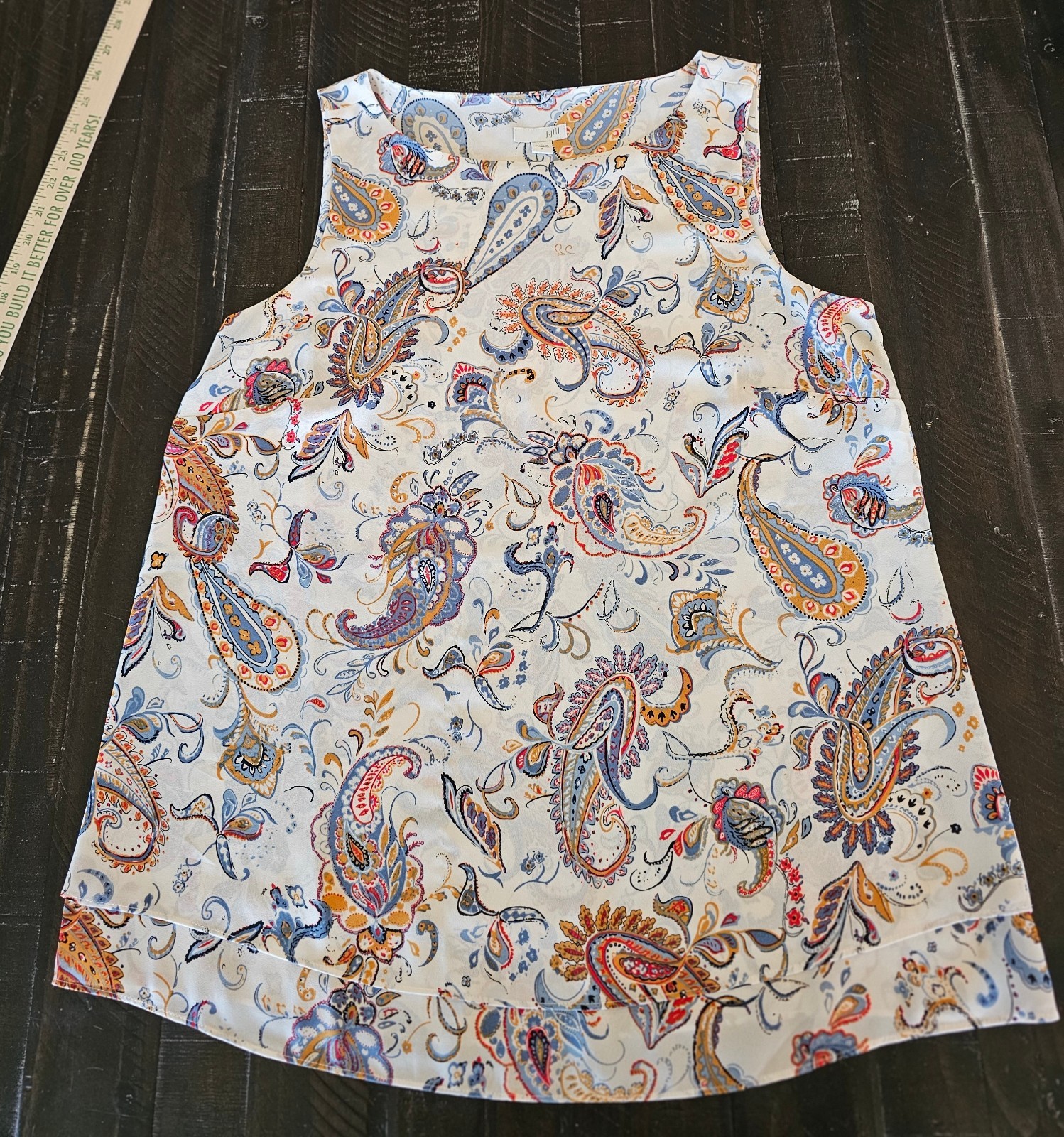 J. Jill Women’s Paisley Tank Top Sleeveless Round Neck Pullover Size S