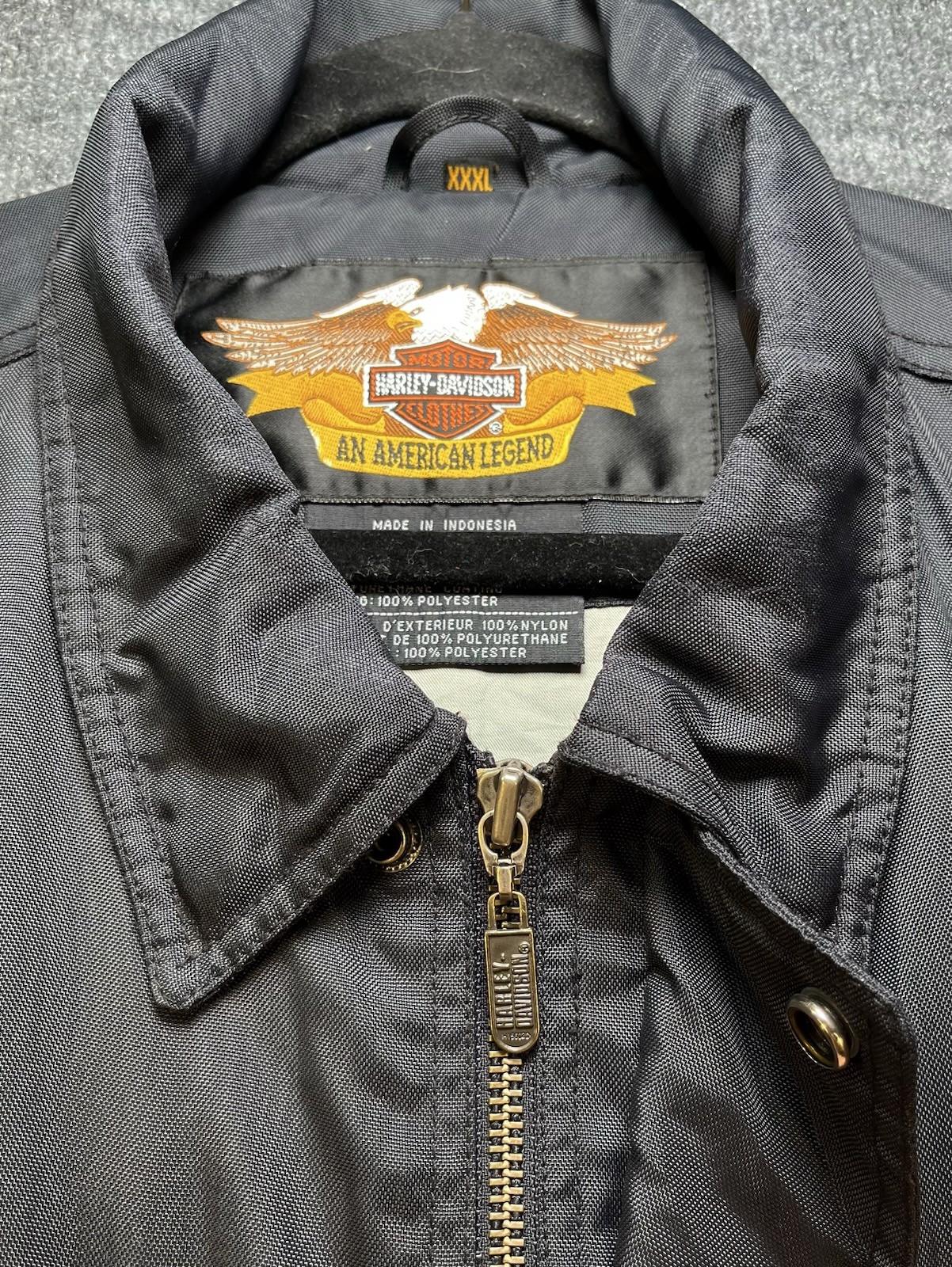 Harley Davidson Motorcycle Jacket Mens XXXL Black Nylon Quilted Biker 971 *READ*