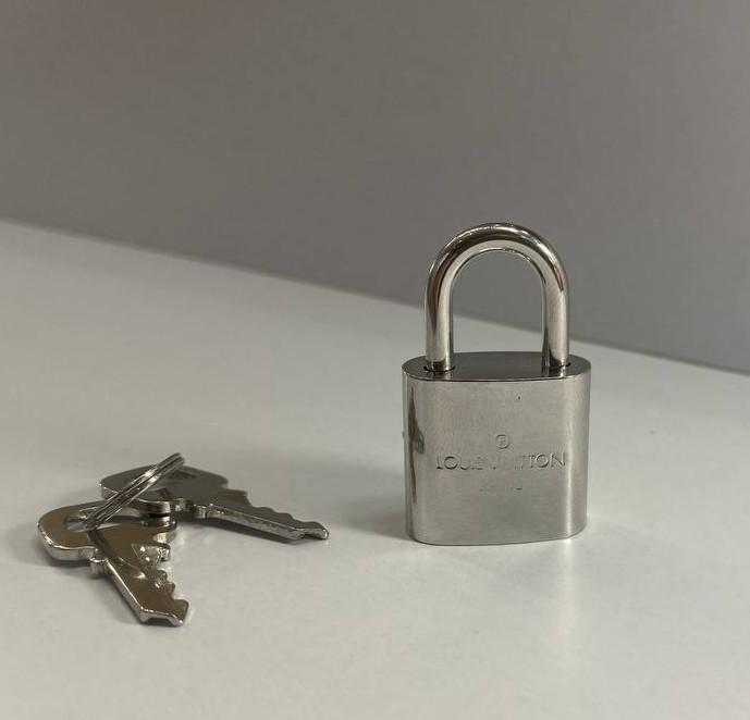 Louis Vuitton PadLock Lock 2 Key Brass Silver Number 315