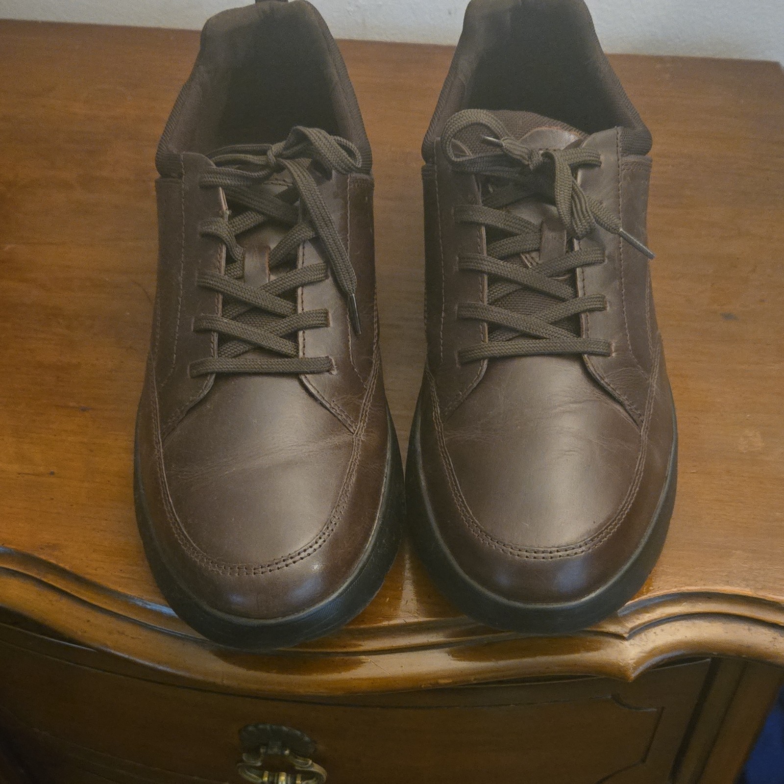 Rockport truFLEX Men’s Brown Leather Lace-Up Sneakers Round Toe Rubber US 13