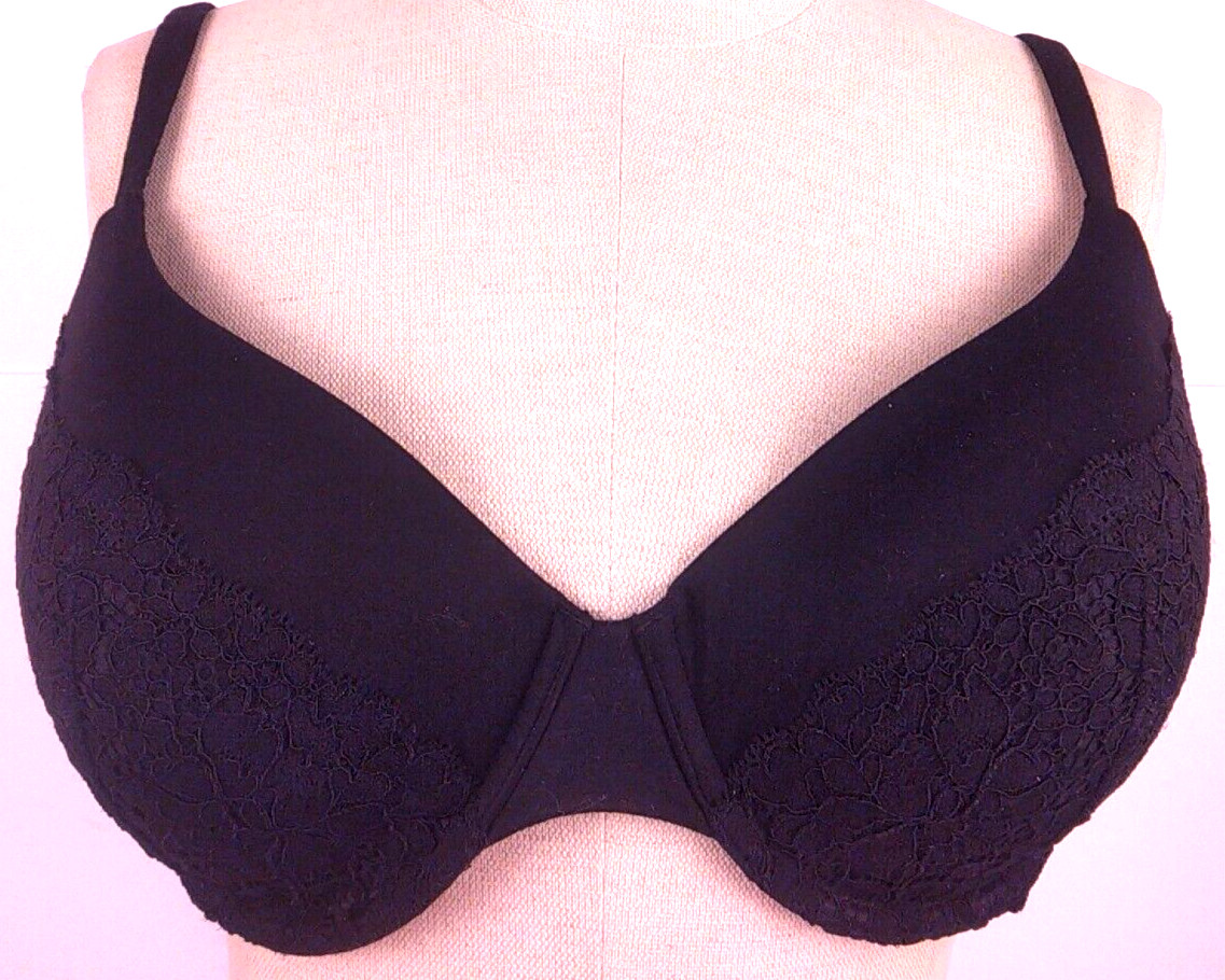 NEW Reveal Lingerie RN 15741 Black Lace Cup Underwired T Shirt Bra SIZE 40DD