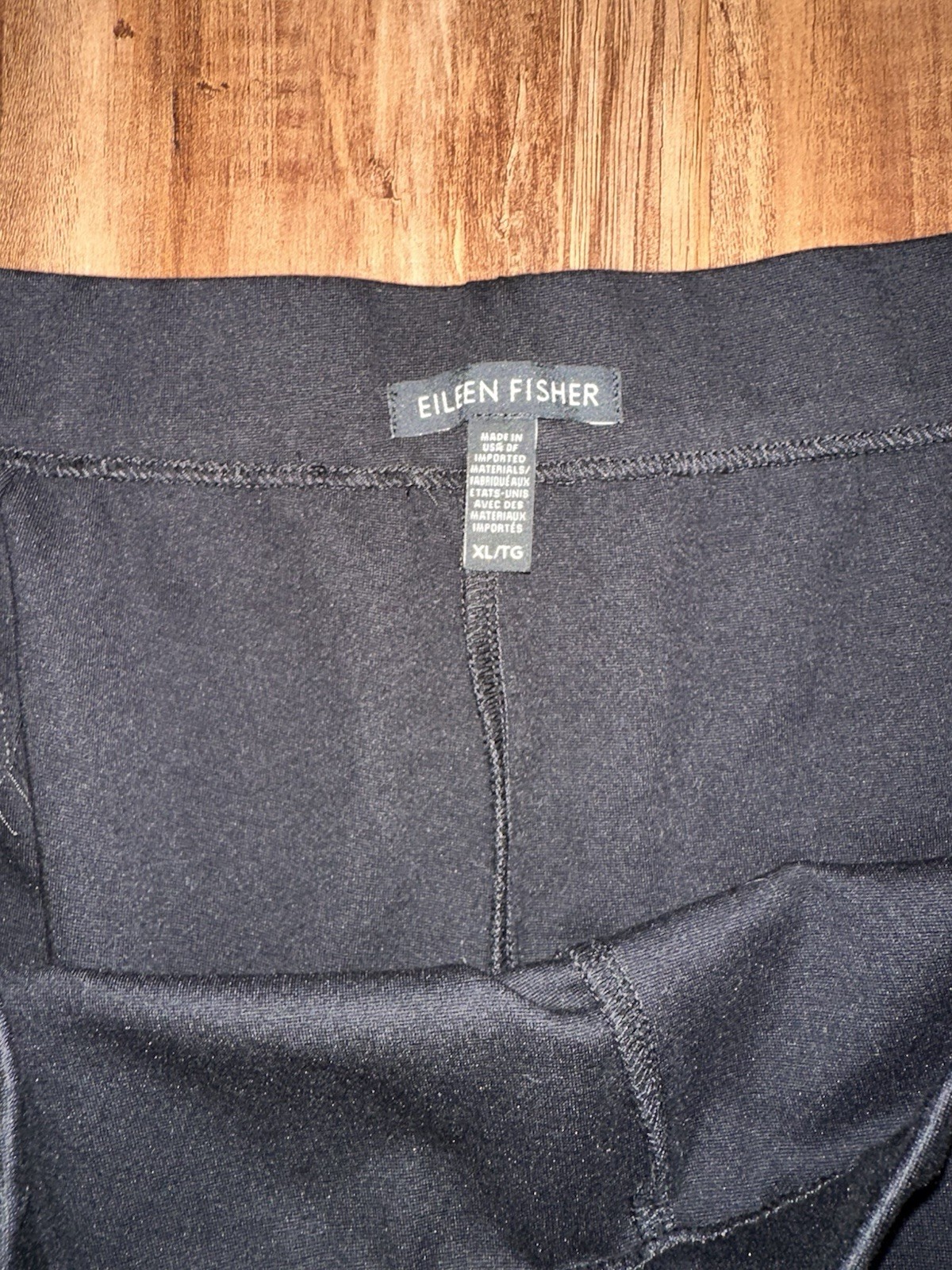 Eileen Fisher Women’s Black Pull-On Wide-Leg Cropped Pants XL Stretch Nylon