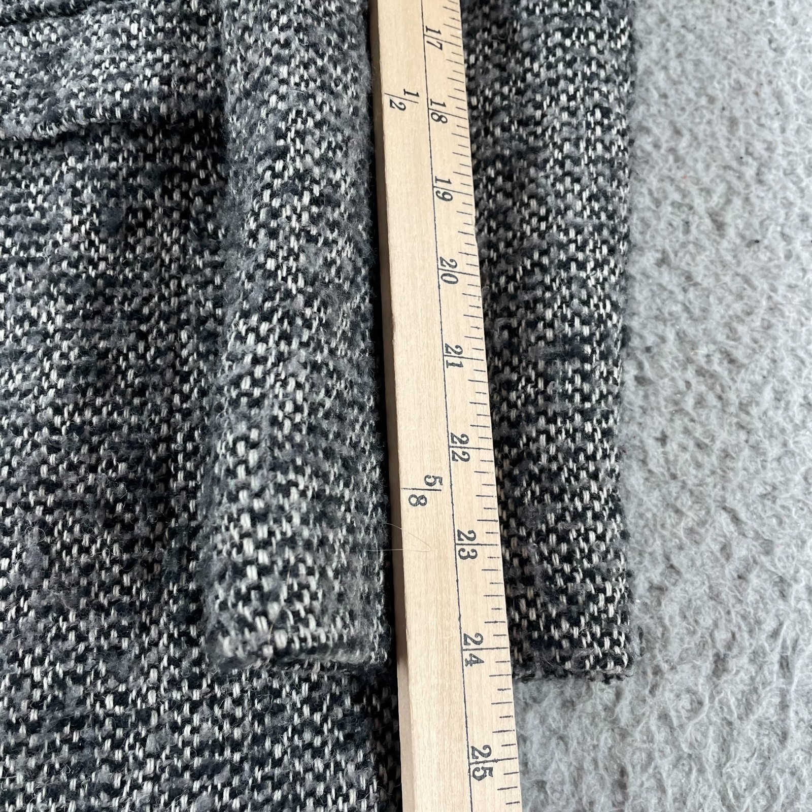 J Crew Factory Tweed Topcoat Coat Grey Black H1493 Size 8 Jacket 3 Button
