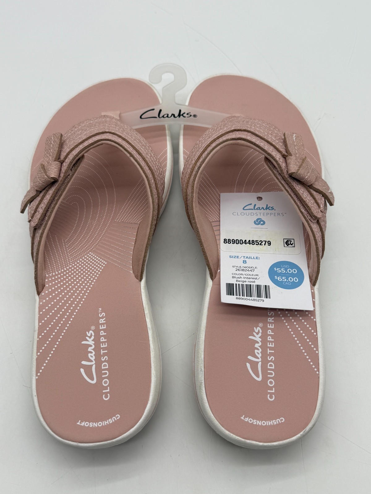 Clarks Breeze Dalia Cloudsteppers Blush Pink Sandal Flip Flop Womens 8 New 26182