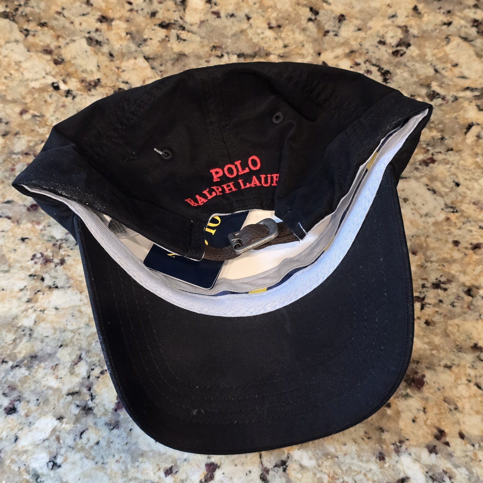 Polo Ralph Lauren Cotton Chino Twill Adjustable Leather Strap Ball Cap Black
