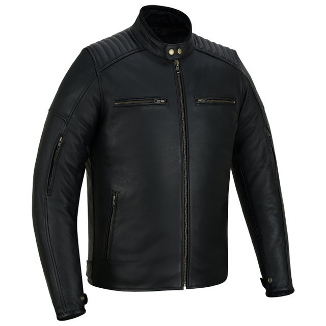 Motorcycle Jacket, Distressed Cowhide Leather, Warm Lining Front zipper