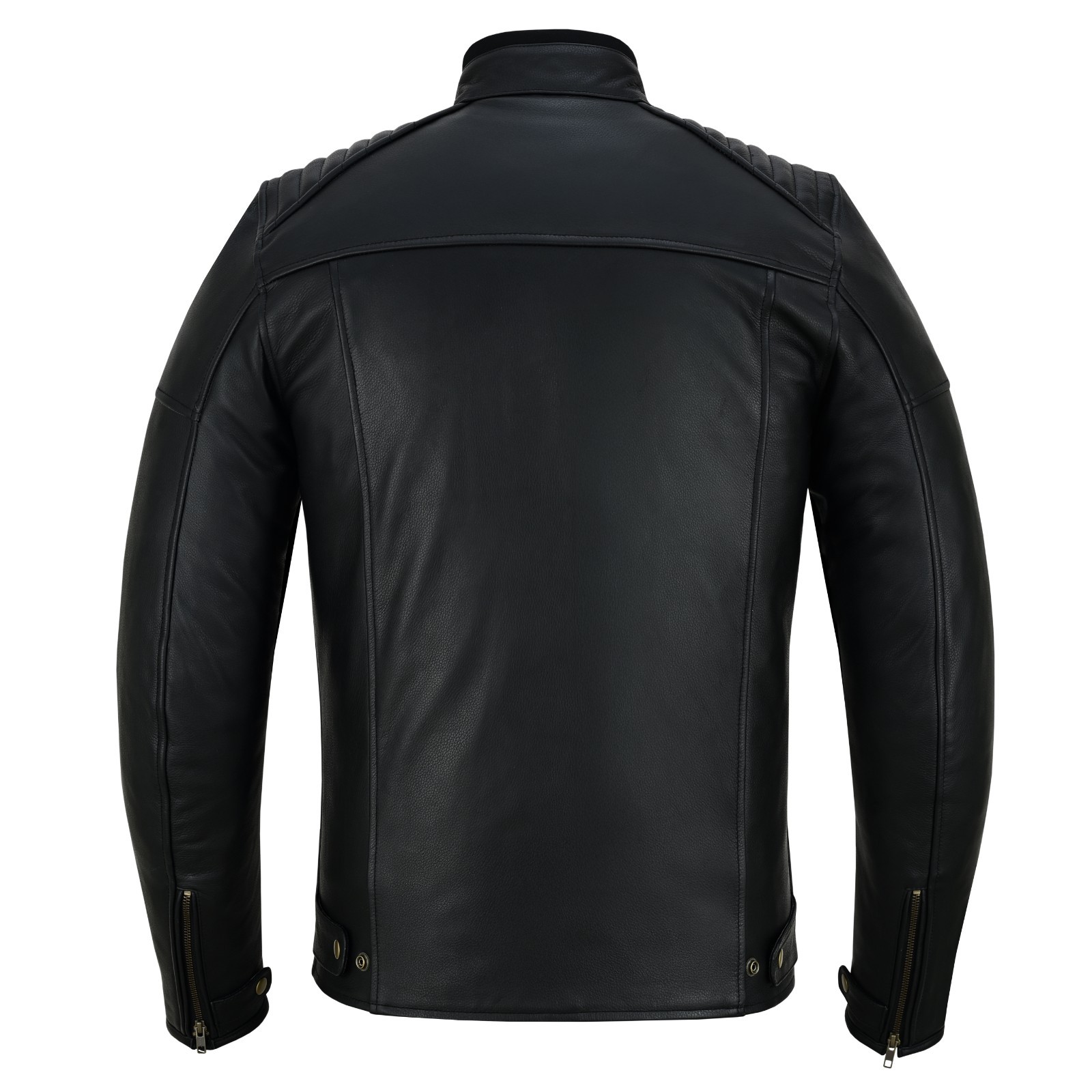 Motorcycle Jacket, Distressed Cowhide Leather, Warm Lining Front zipper