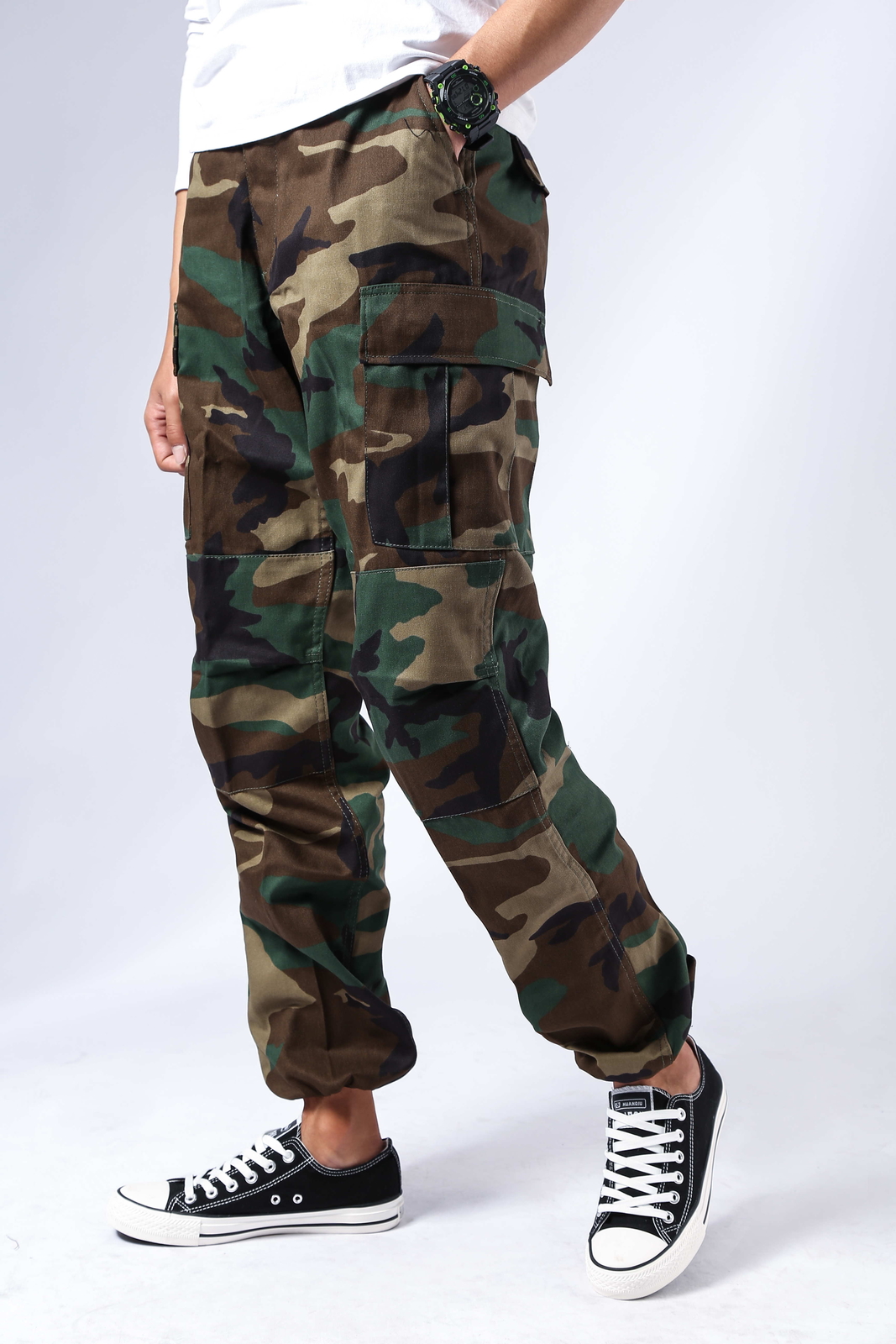 Mens Casual Camo Cargo Pants Trousers Military Combat Army Tactical BDU Pants