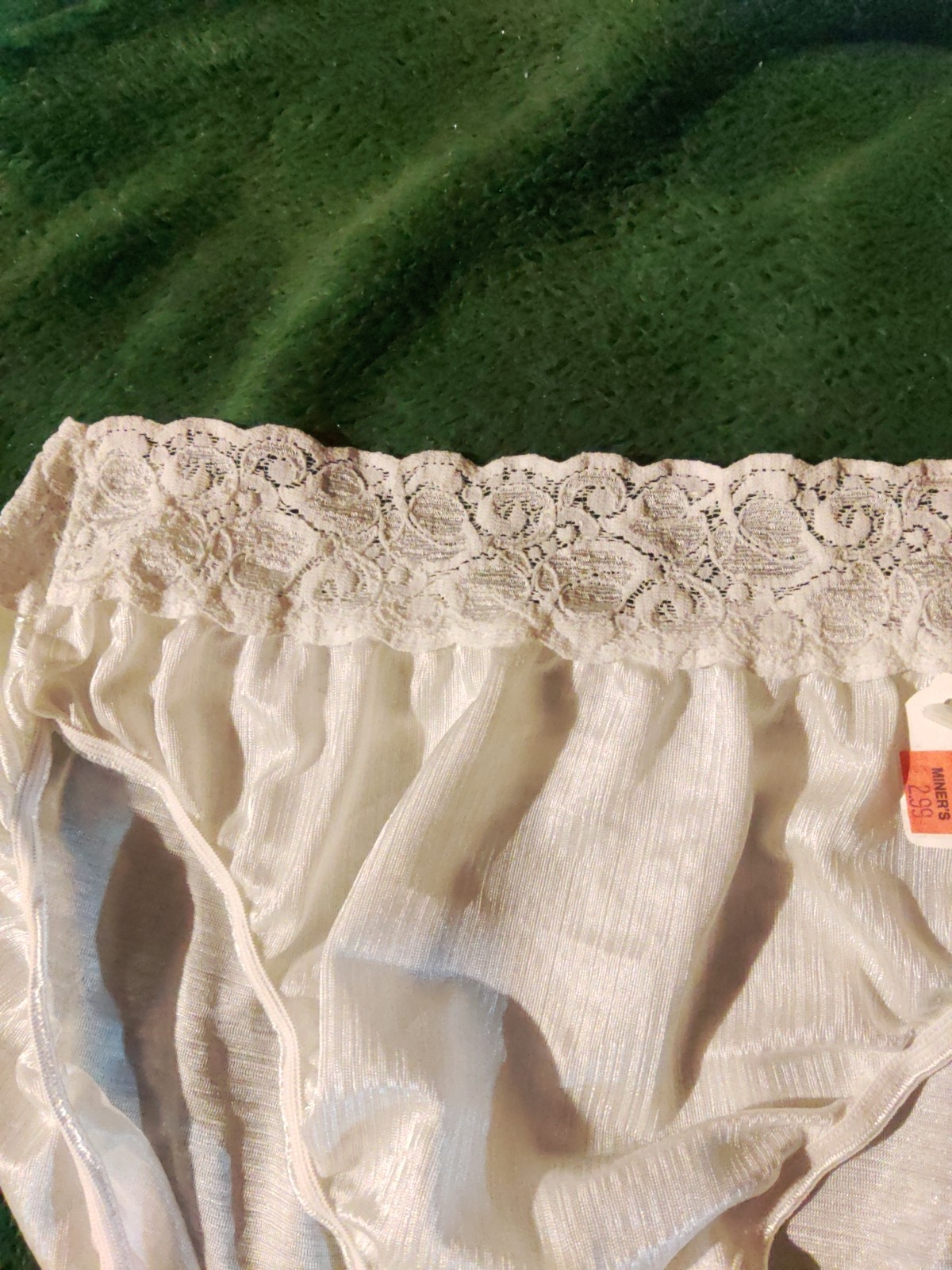 80’s Bestform Hi-Cut Panties Wide Lace 100% Nylon White Sz 7 W/Tags Silky Soft