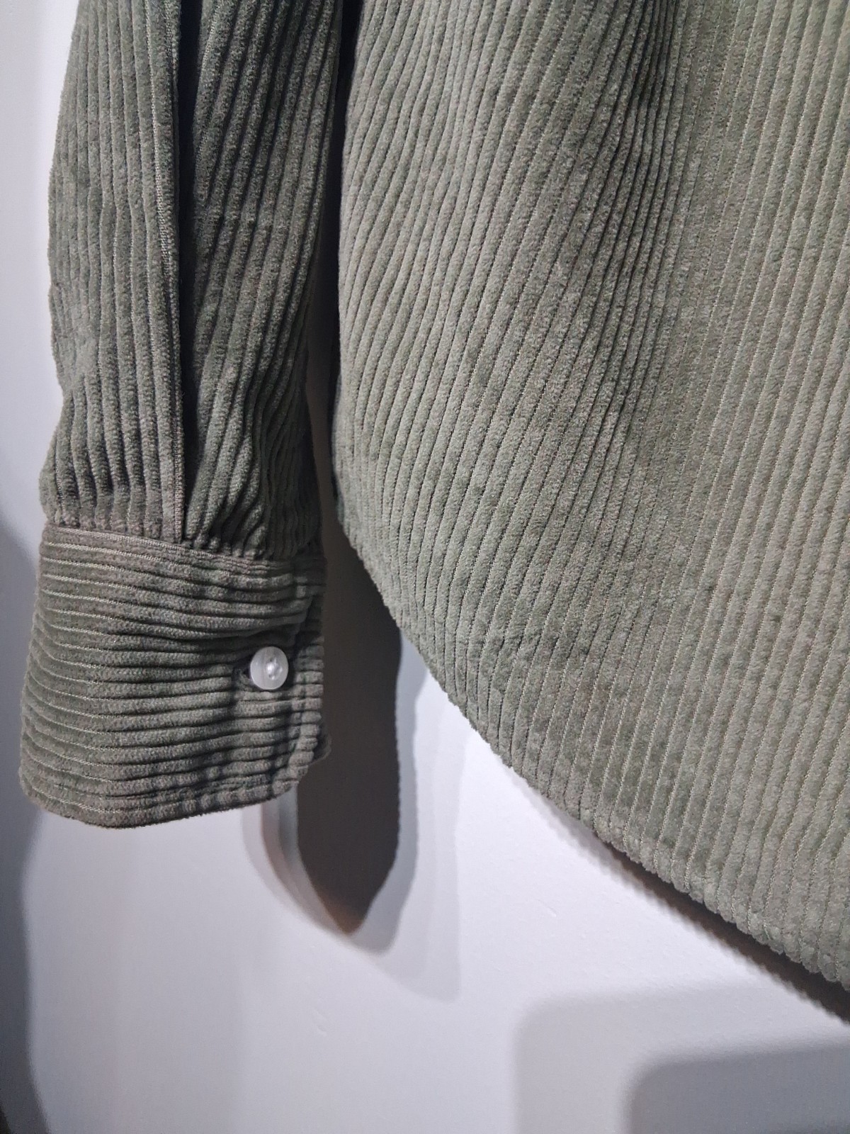 Frank & Eileen Barry Italian Corduroy Button Up Shirt In Forest Green Size XS