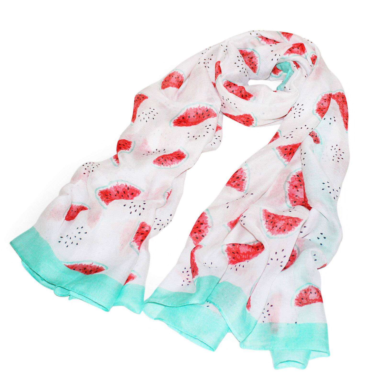 Premium Watermelon Print Cotton Blend Scarf Wrap