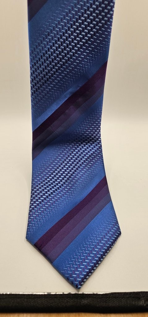 Kenneth Cole New York Blue and Purple Striped Tie