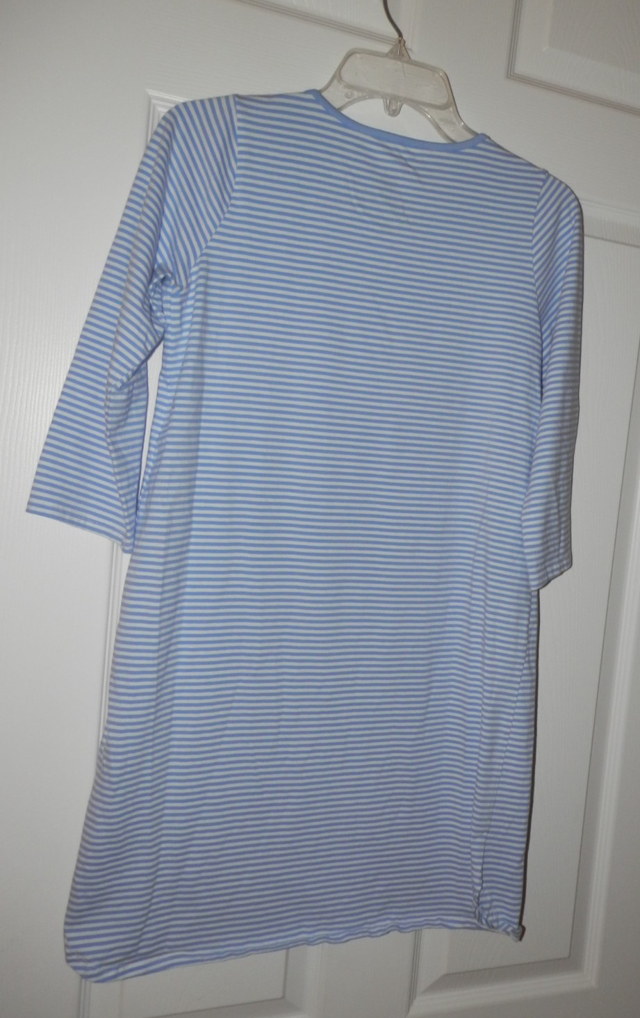 Women’s Ana Clare 3/4 Sleeve Blue White Stripe Dress sz Small