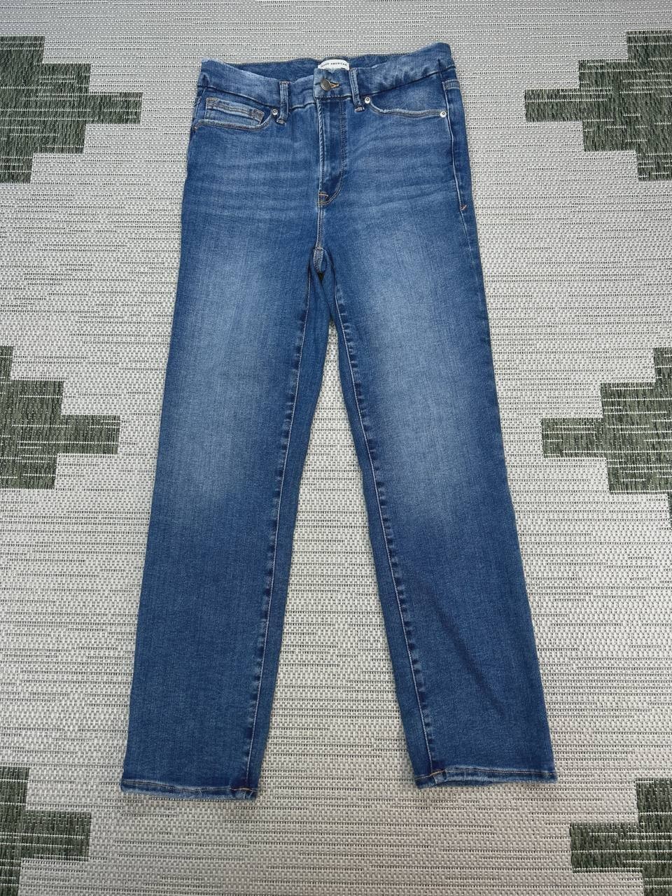Good American Always Fits Good Legs Straight Jeans Womens 6 Blue Denim 28×28
