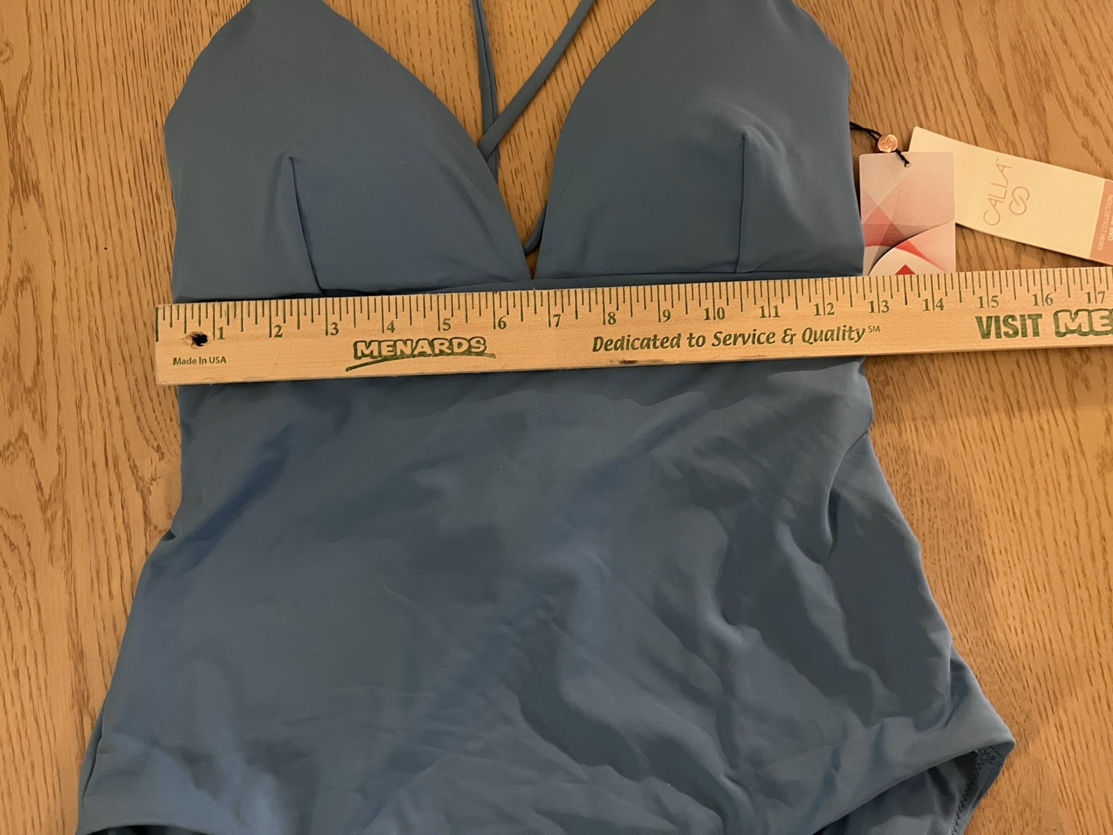 Calia swimsuit Womens size 12 One Piece scrappy back tranquil blue New!