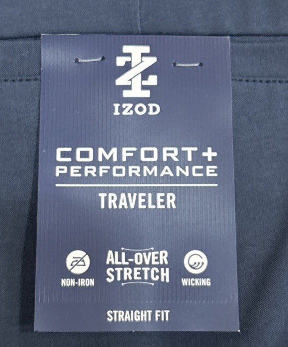 Izod Comfort+Performance Straight Fit Dress Pant Size 38 x 30 Navy Blazer Color