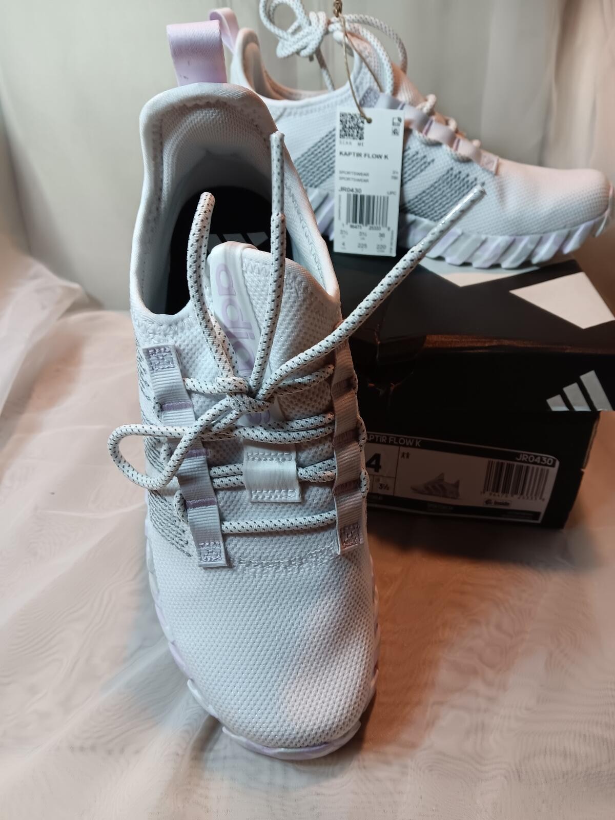 adidas Kaptir Flow K Athletic Sneakers White Pink Big Kid 4