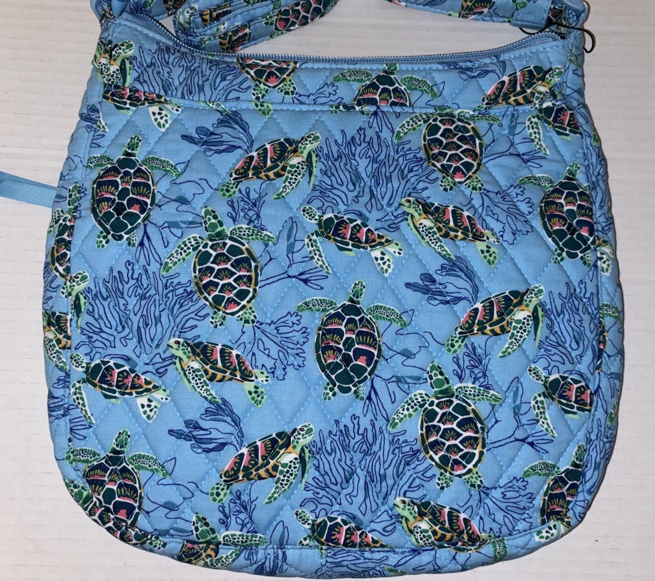NWT Vera Bradley Trio Zip Hipster Crossbody Bag Sea Turtles And Coral