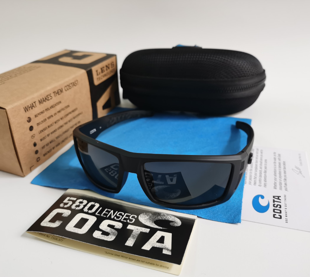 Costa Del Mar Men’s Diego Matte Black /Gray Mirror Polarized Sunglasses 580p