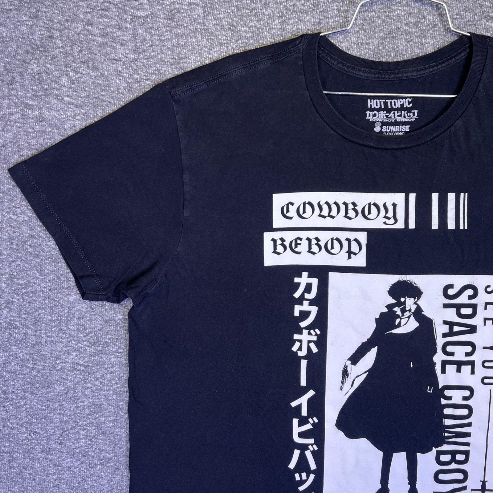 Cowboy Bebop Shirt Mens XL Black Spike Spiegel Anime Space Cowboy Graphic Tee