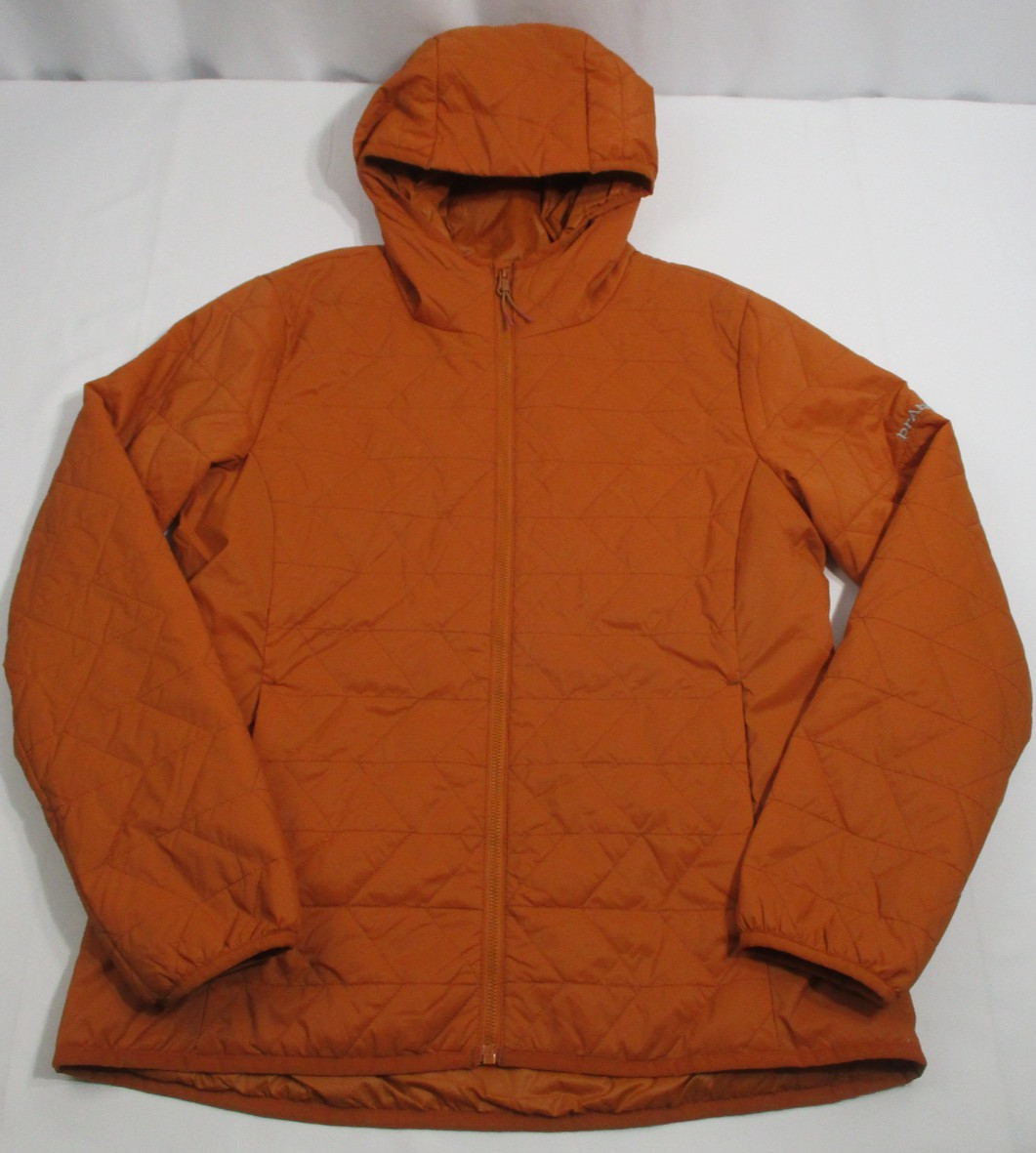 Prana Jacket Womens Medium Primaloft Puffer Coat Burnt Orange Hooded