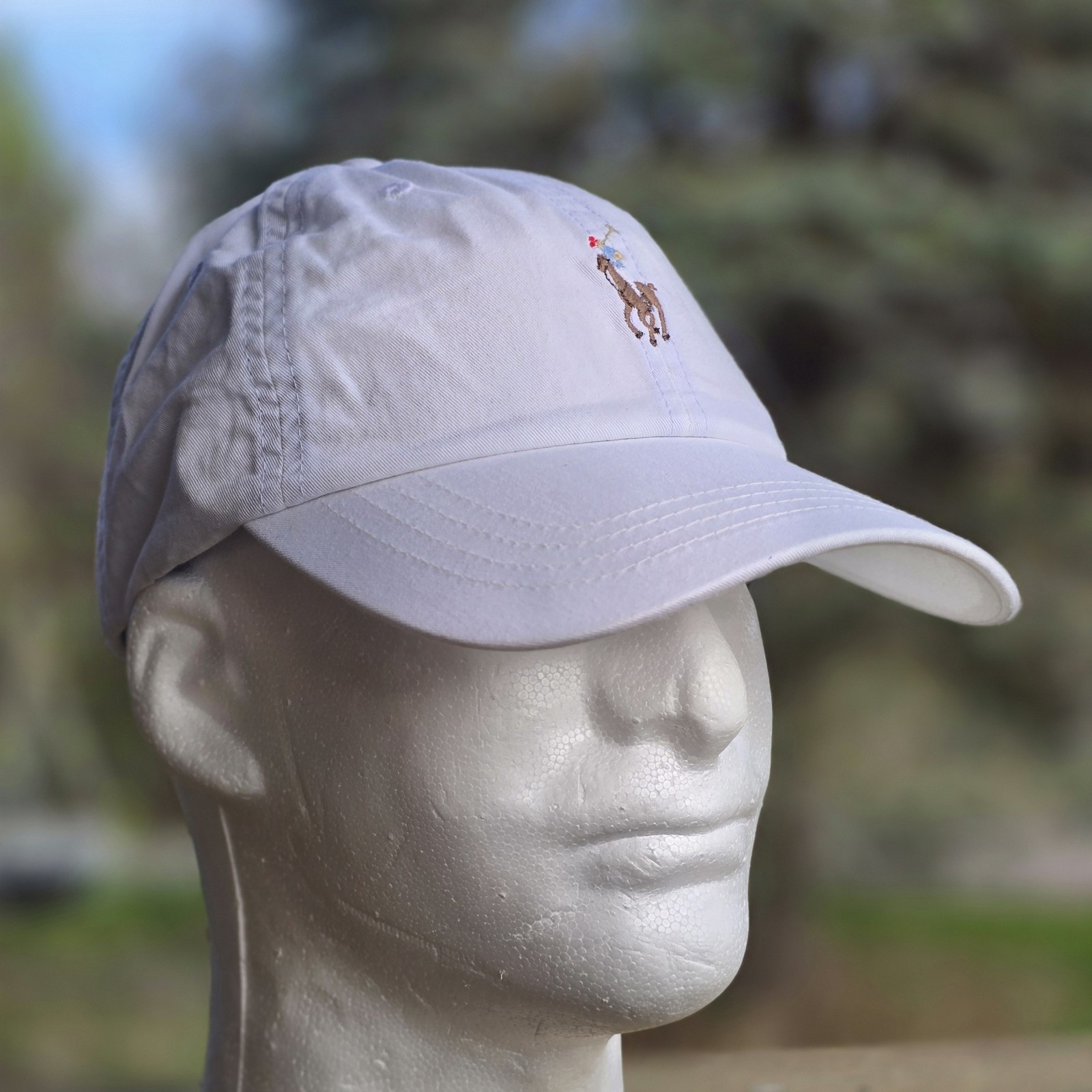 Polo Ralph Lauren Cotton Chino Twill Adjustable Leather Strap Ball Cap White