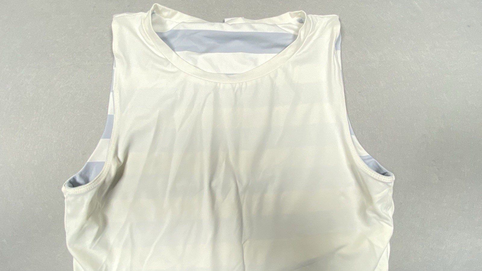 House of Harlow 1960 High Neck Bodysuit Stripe Periwinkle Blue Size Large